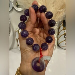 Amethyst bracelet 14mm beads size